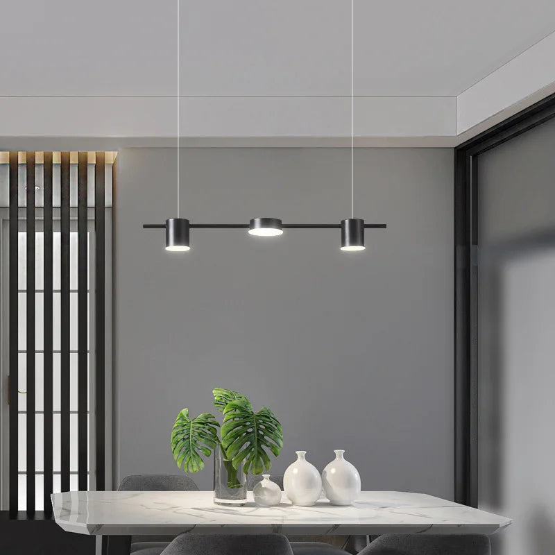 Suspension linéaire LED 3 à 6 spots métal doré ou noir – Aurion — vue de dessous