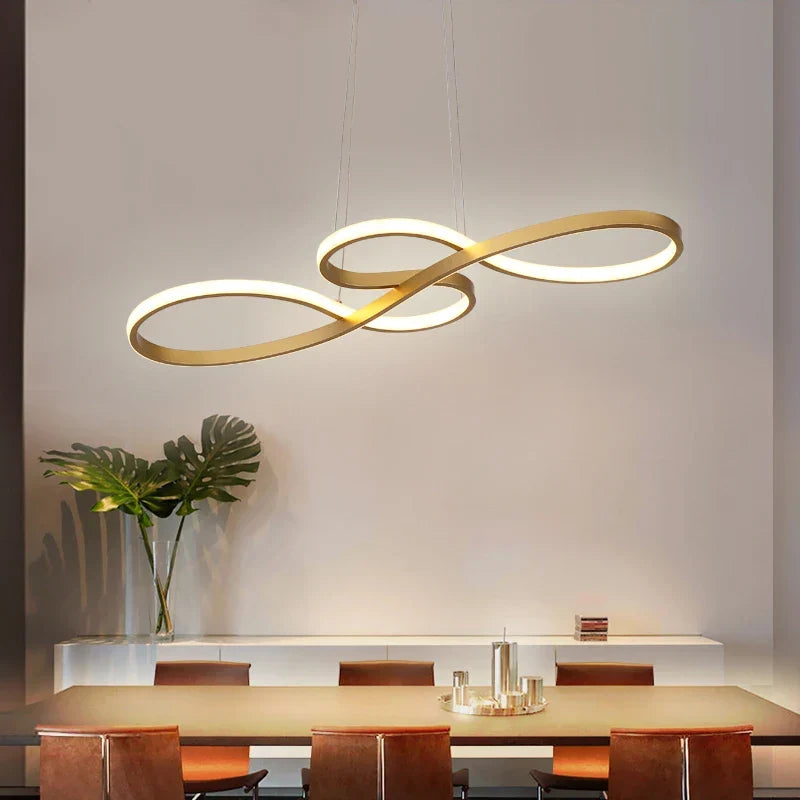Lustre LED torsadé en aluminium 120 cm dimmable – Armonys — vue de dessous