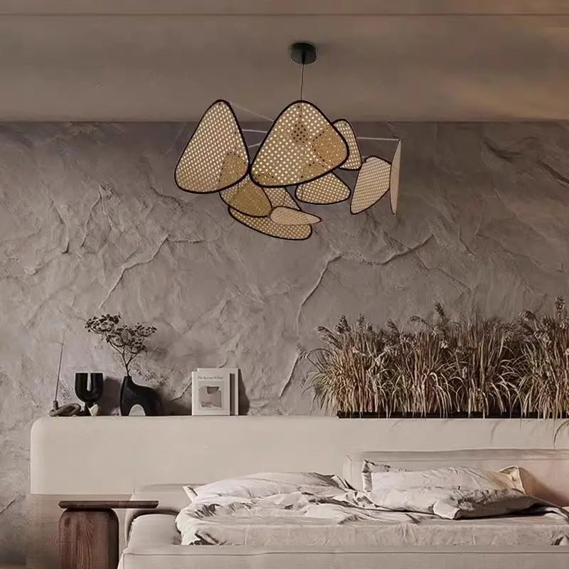 Suspension en rotin sculptée 60 à 120 cm dimmable – Aerelia — dimensions et cotes (2)