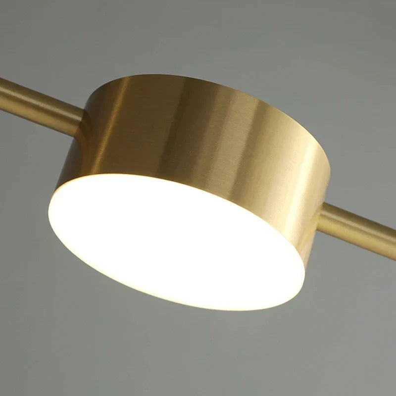 Suspension linéaire LED 3 à 6 spots métal doré ou noir – Aurion — vue de face (2)