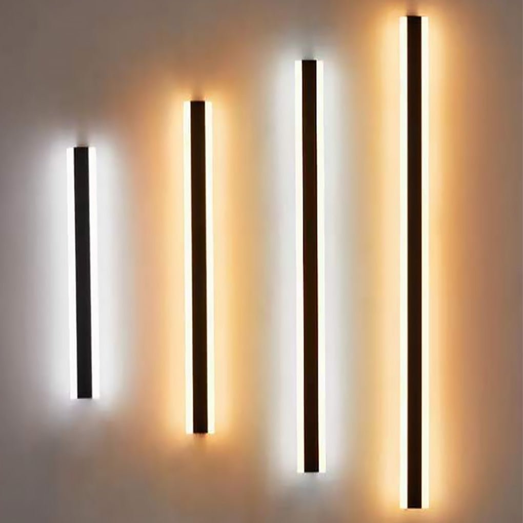 Applique murale extérieure LED horizontale acrylique noire — vue de profil (2)