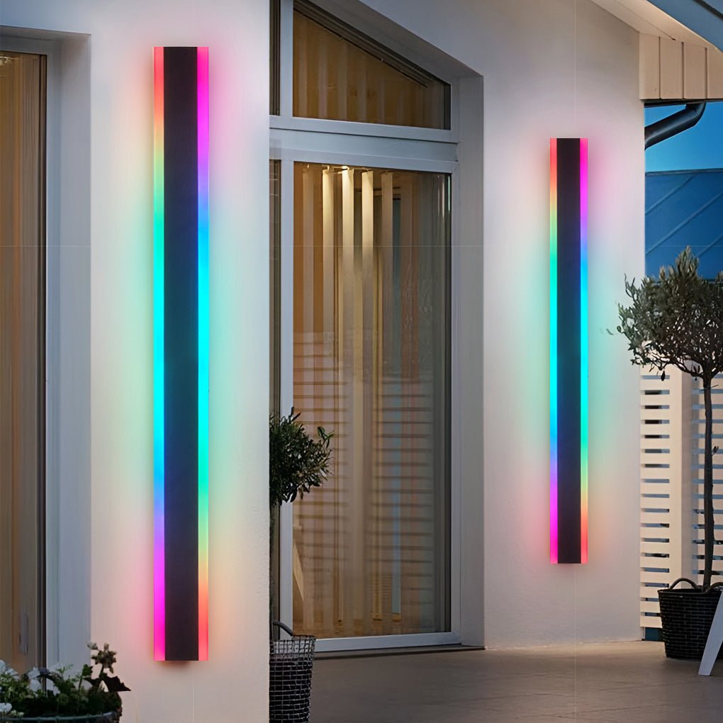 Applique murale extérieure LED horizontale acrylique noire — détail de la matière