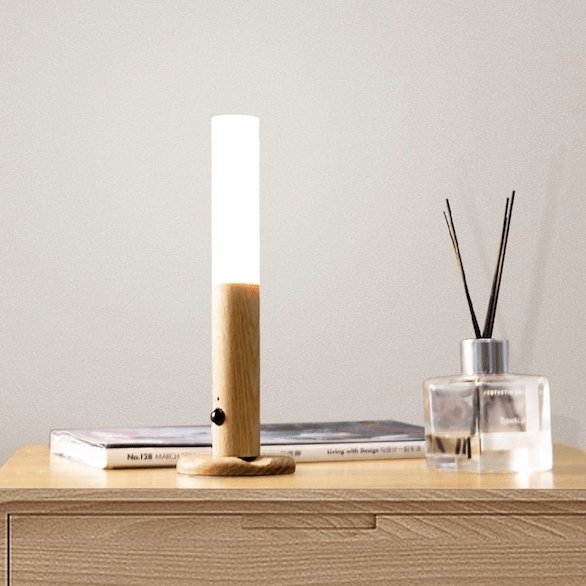 Lampe d'appoint magnétique en bois à détecteur – LightSence — détail de la finition