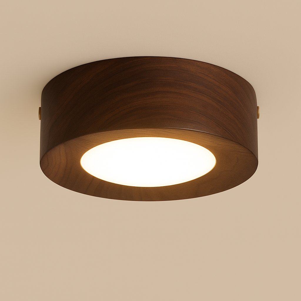 Plafonnier spot LED 5 W en bois noyer ou frêne – Elyon