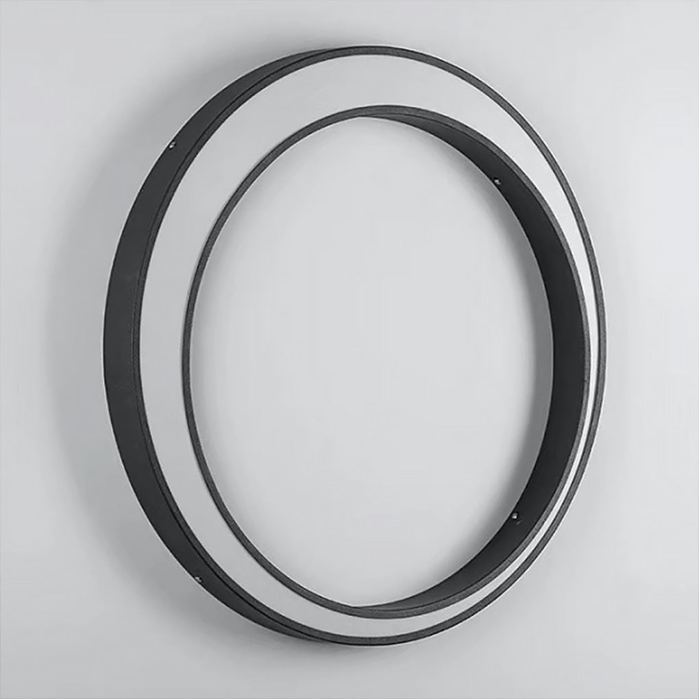 Applique murale extérieure ronde LED IP65 – effet pleine lune inox — détail de la matière