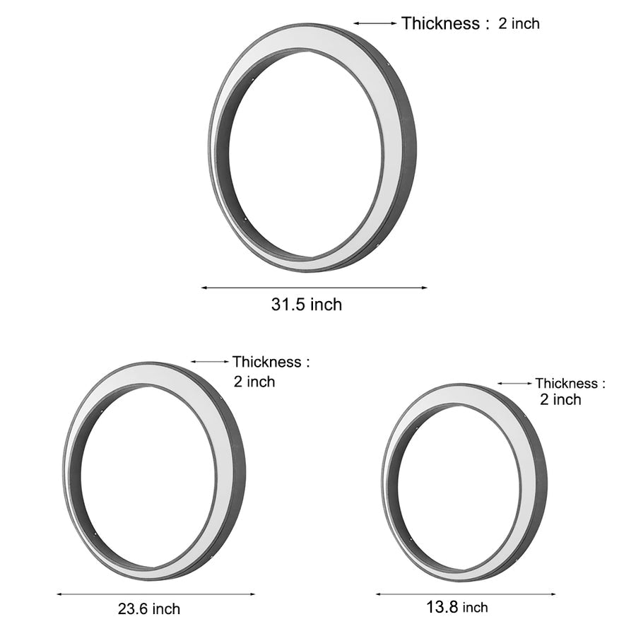 Applique murale extérieure ronde LED IP65 – effet pleine lune inox — vue de profil (2)