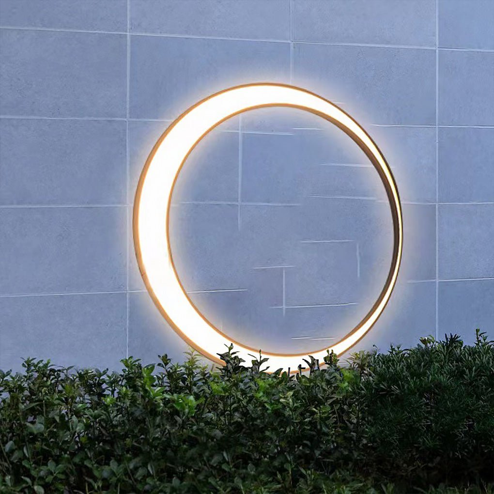 Applique murale extérieure ronde LED IP65 – effet pleine lune inox — vue de dessous