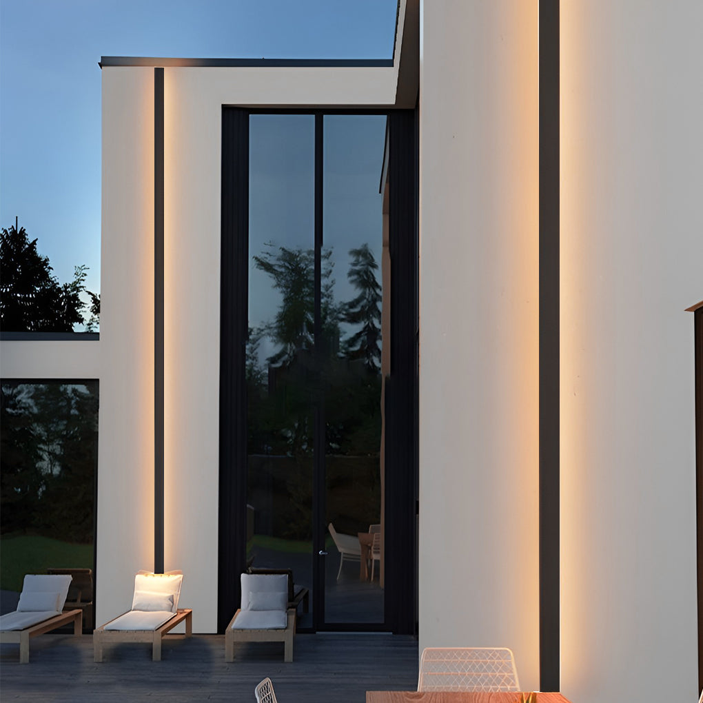 Applique murale extérieure LED linéaire fine aluminium IP65 — détail de la matière