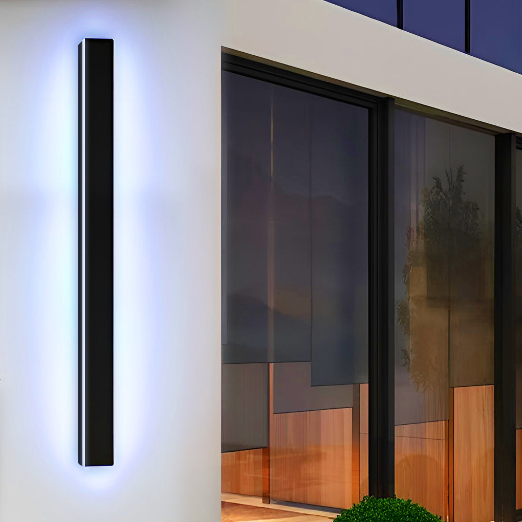 Applique murale extérieure LED linéaire fine aluminium IP65 — mise en situation dans la pièce