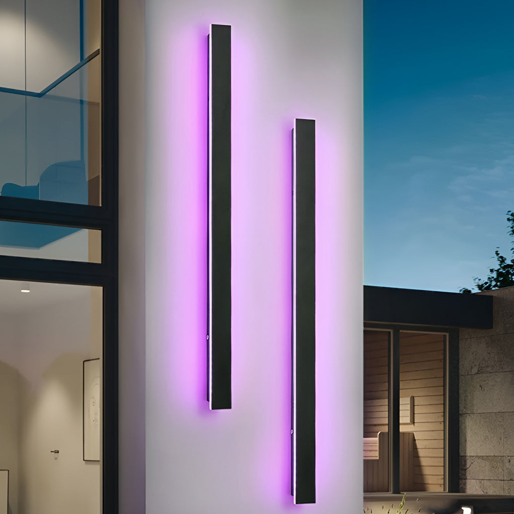 Applique murale extérieure LED linéaire fine aluminium IP65 — vue de profil (2)