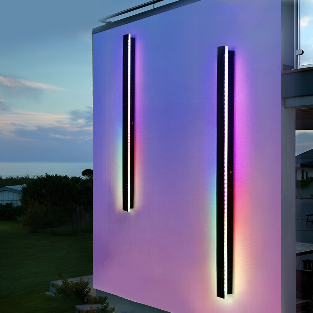 Applique murale extérieure LED linéaire fine aluminium IP65 — détail de la finition (2)