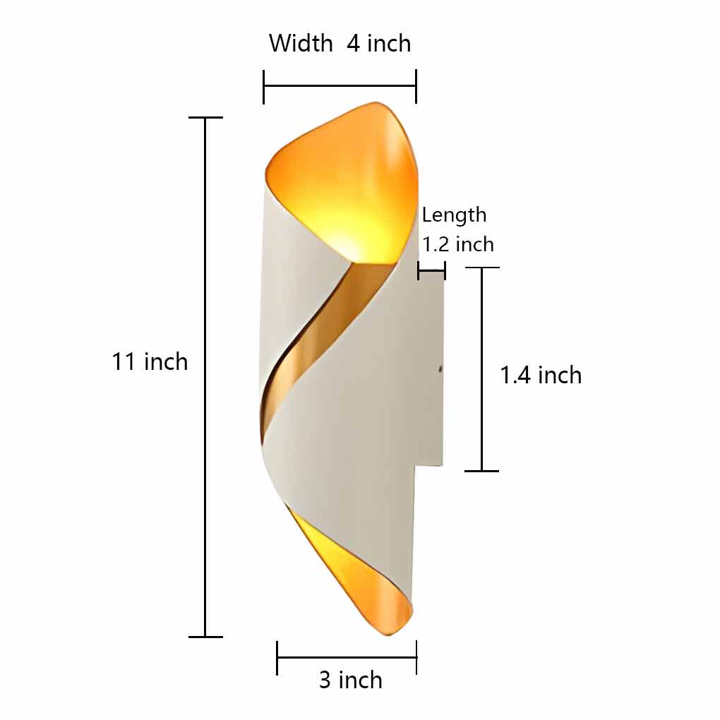 Applique murale extérieure LED linéaire fer et PMMA dimmable — dimensions et cotes