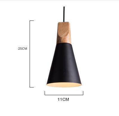 Suspension conique en bois et aluminium – style vintage — vue de face (2)