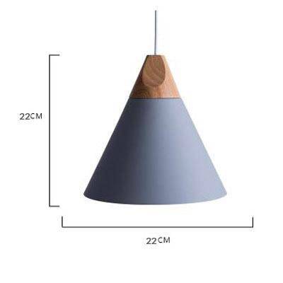 Suspension conique en bois et aluminium – style vintage — détail du système de fixation