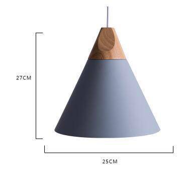 Suspension conique en bois et aluminium – style vintage — vue de profil (2)