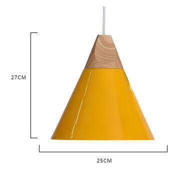 Suspension conique en bois et aluminium – style vintage — vue de dessous
