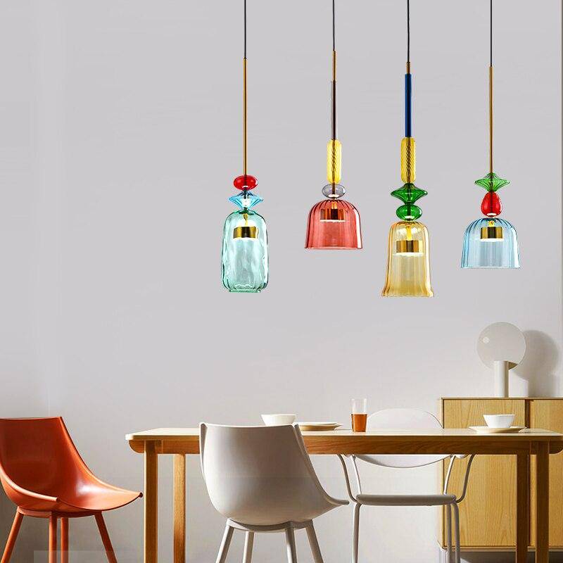 Suspension en verre teinté coloré style nordique – Illumy