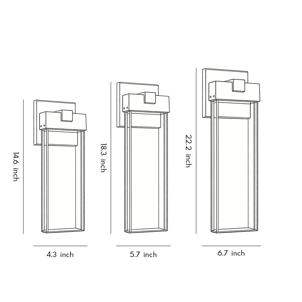Applique murale extérieure LED haut et bas verre et aluminium — vue de trois quarts (2)