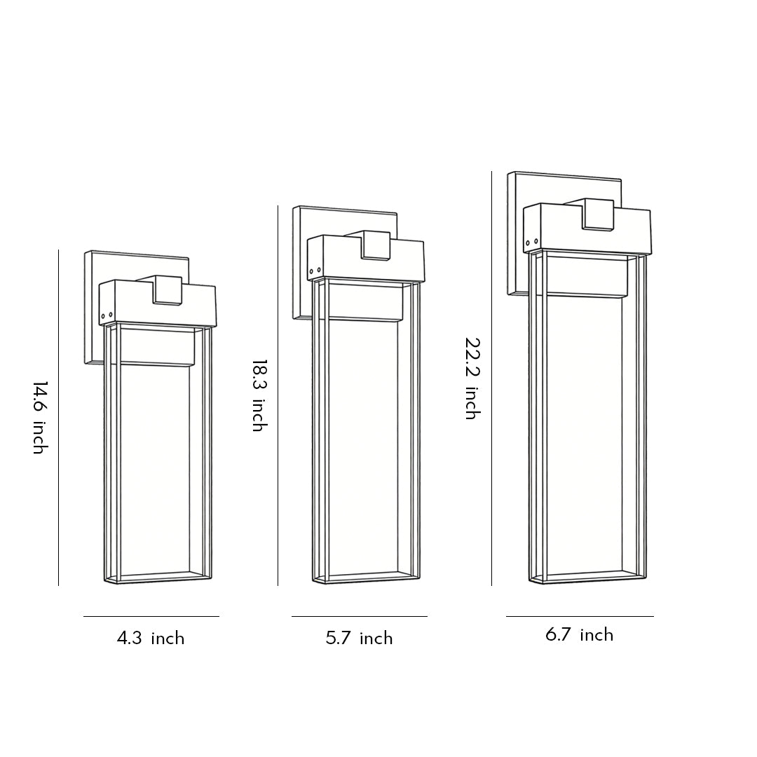 Applique murale extérieure LED haut et bas verre et aluminium — vue de trois quarts (2)