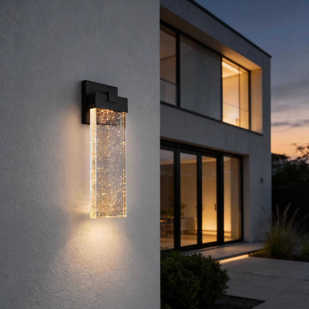 Applique murale extérieure LED haut et bas verre et aluminium — vue de profil (2)