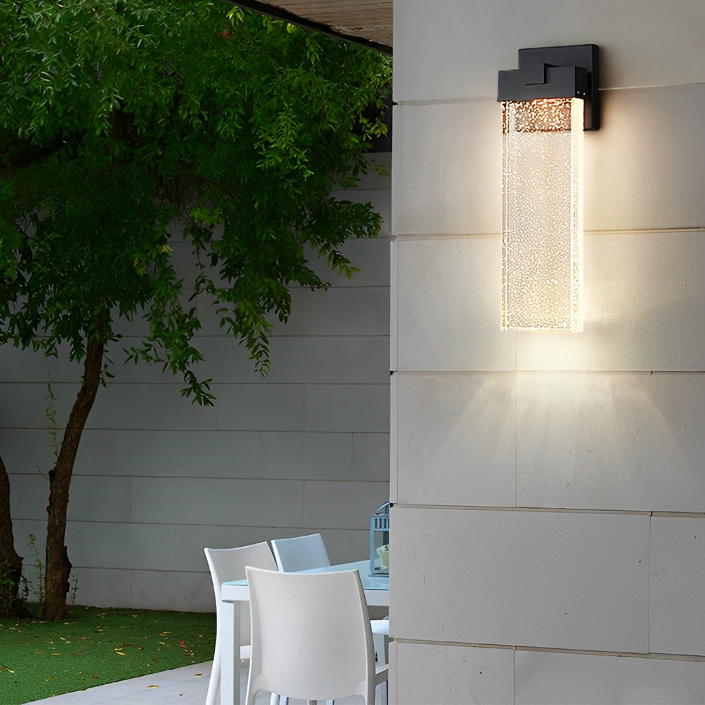 Applique murale extérieure LED haut et bas verre et aluminium — vue de profil
