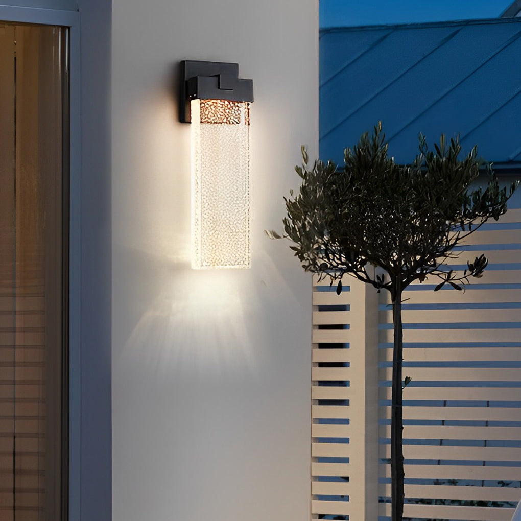 Applique murale extérieure LED haut et bas verre et aluminium — vue de face