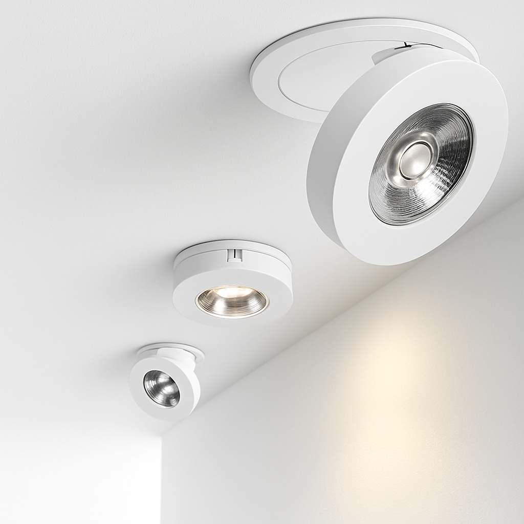 Spot LED encastrable rond orientable en aluminium – Slim dimmable — vue de profil