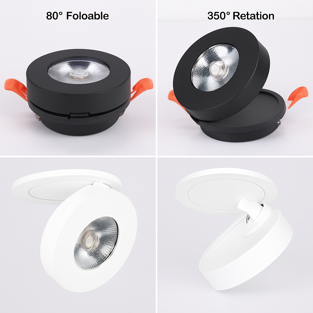 Spot LED encastrable rond orientable en aluminium – Slim dimmable — détail de la finition