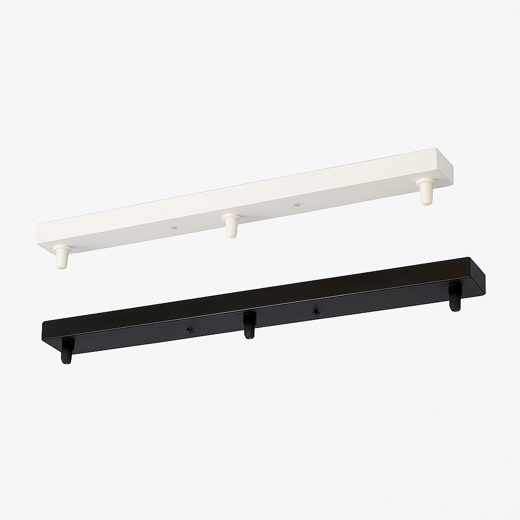 Support de plafond long en métal – 1 à 5 suspensions, noir ou blanc