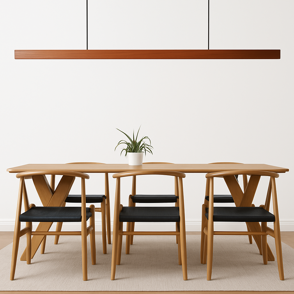 Suspension LED en bois allongée style scandinave – Hang