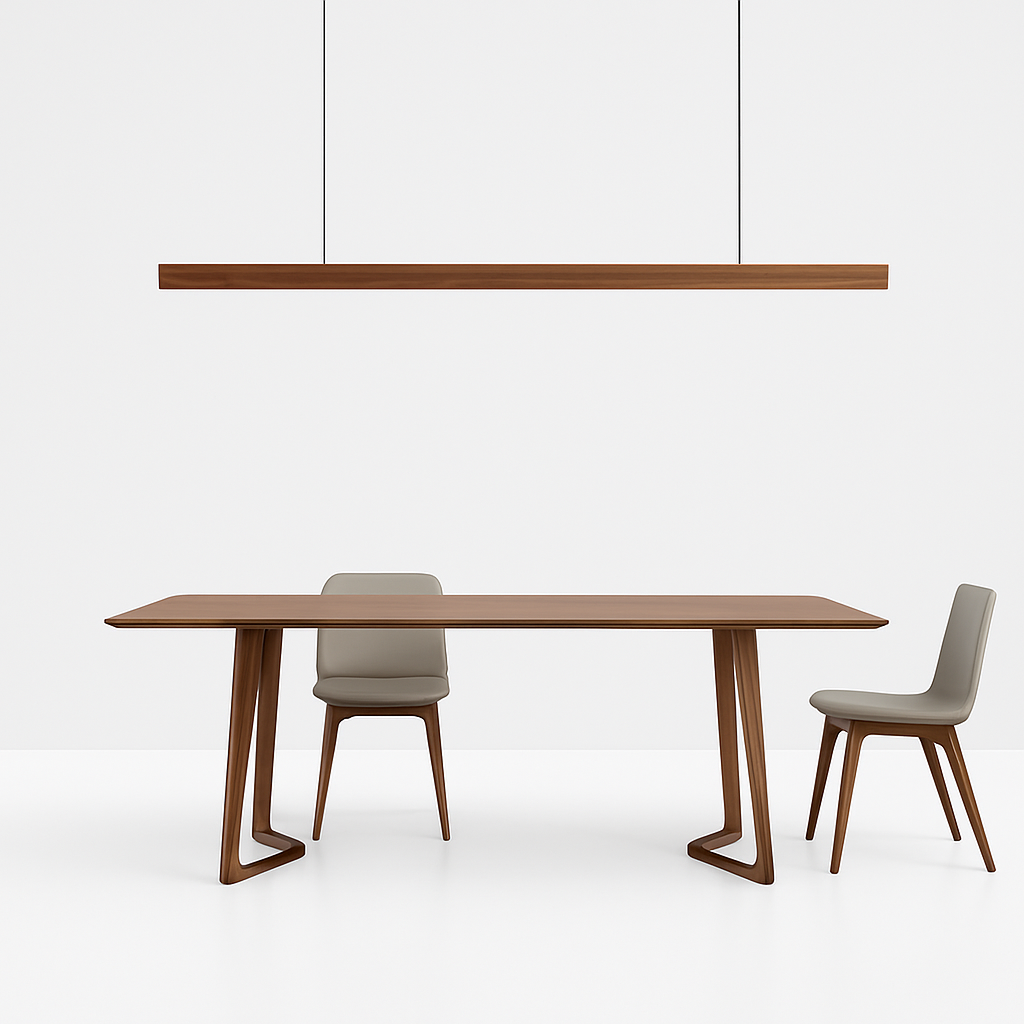 Suspension LED en bois allongée style scandinave – Hang — vue de profil