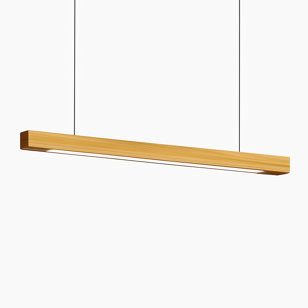 Suspension LED en bois allongée style scandinave – Hang — détail de la finition