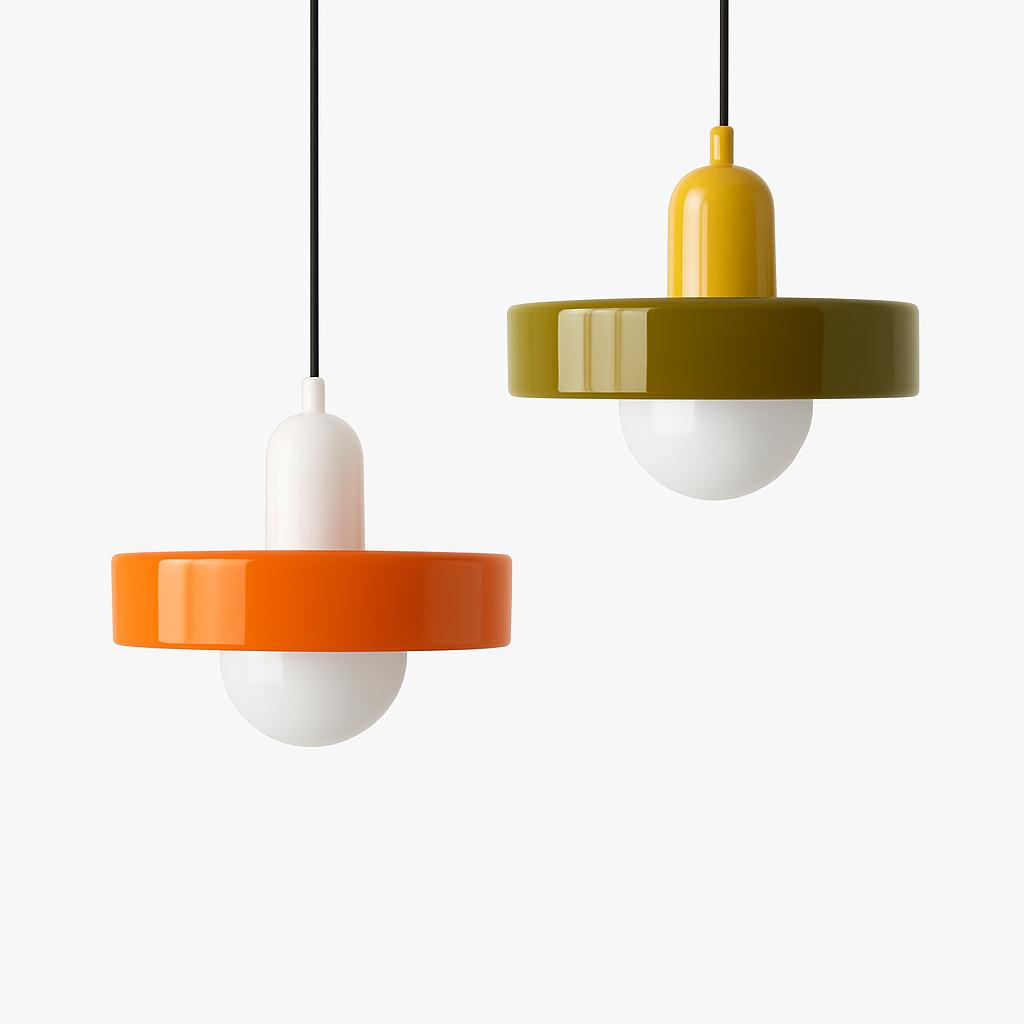 Suspension en verre soufflé teinté pastel – style nordique — vue de face
