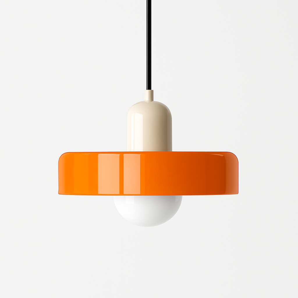 Suspension en verre soufflé teinté pastel – style nordique — détail de la matière