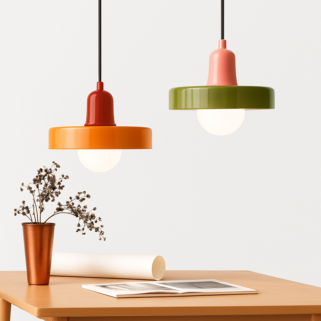 Suspension en verre soufflé teinté pastel – style nordique