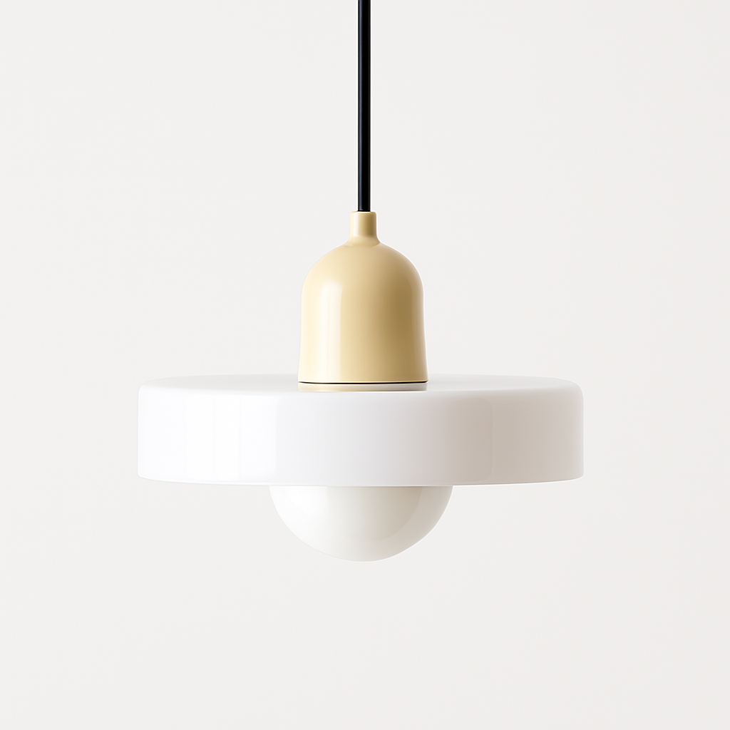 Suspension en verre soufflé teinté pastel – style nordique — dimensions et cotes