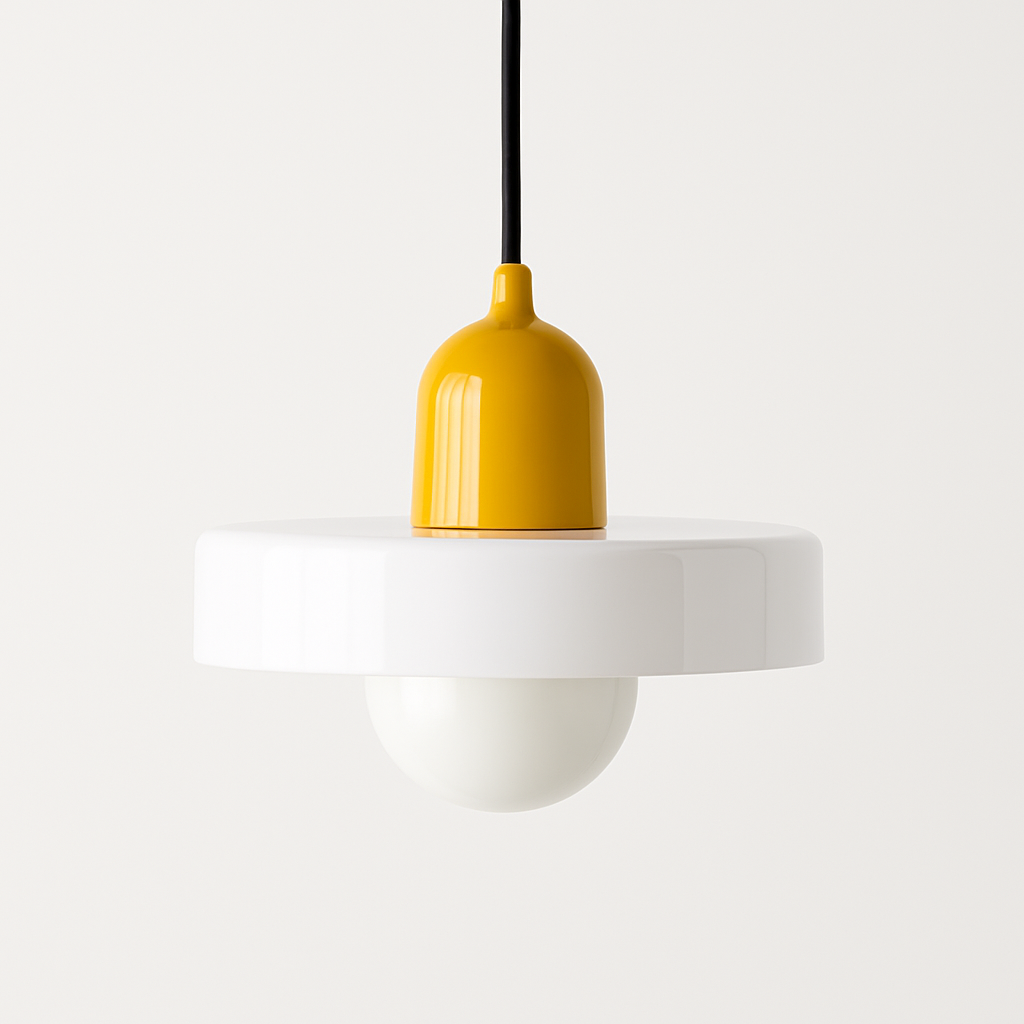 Suspension en verre soufflé teinté pastel – style nordique — vue de dessous
