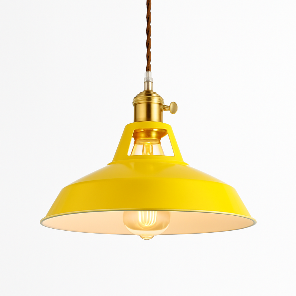 Suspension en fer laqué coloré style industriel – Loft — dimensions et cotes