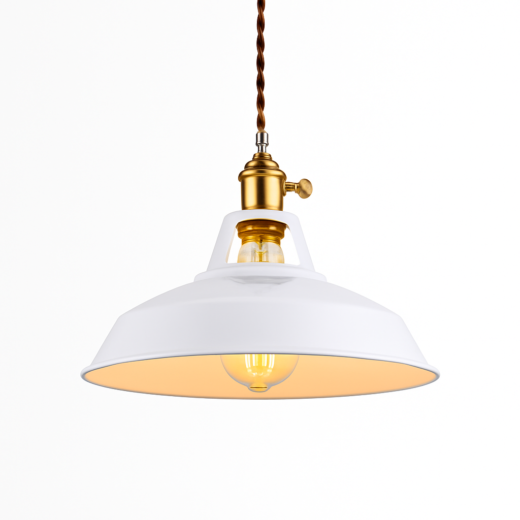 Suspension en fer laqué coloré style industriel – Loft — vue de dessous