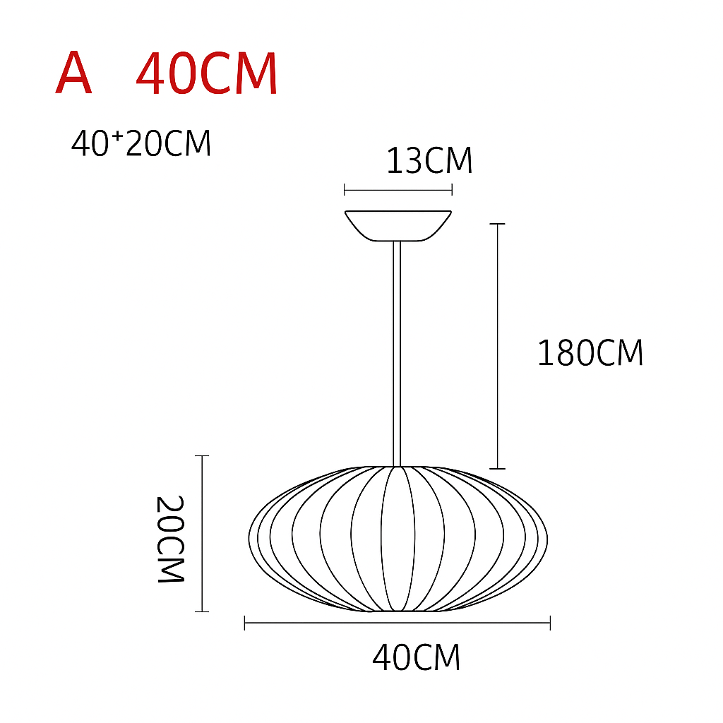Suspension en tissu style japonais 31 à 40 W – Silk — vue de face (2)