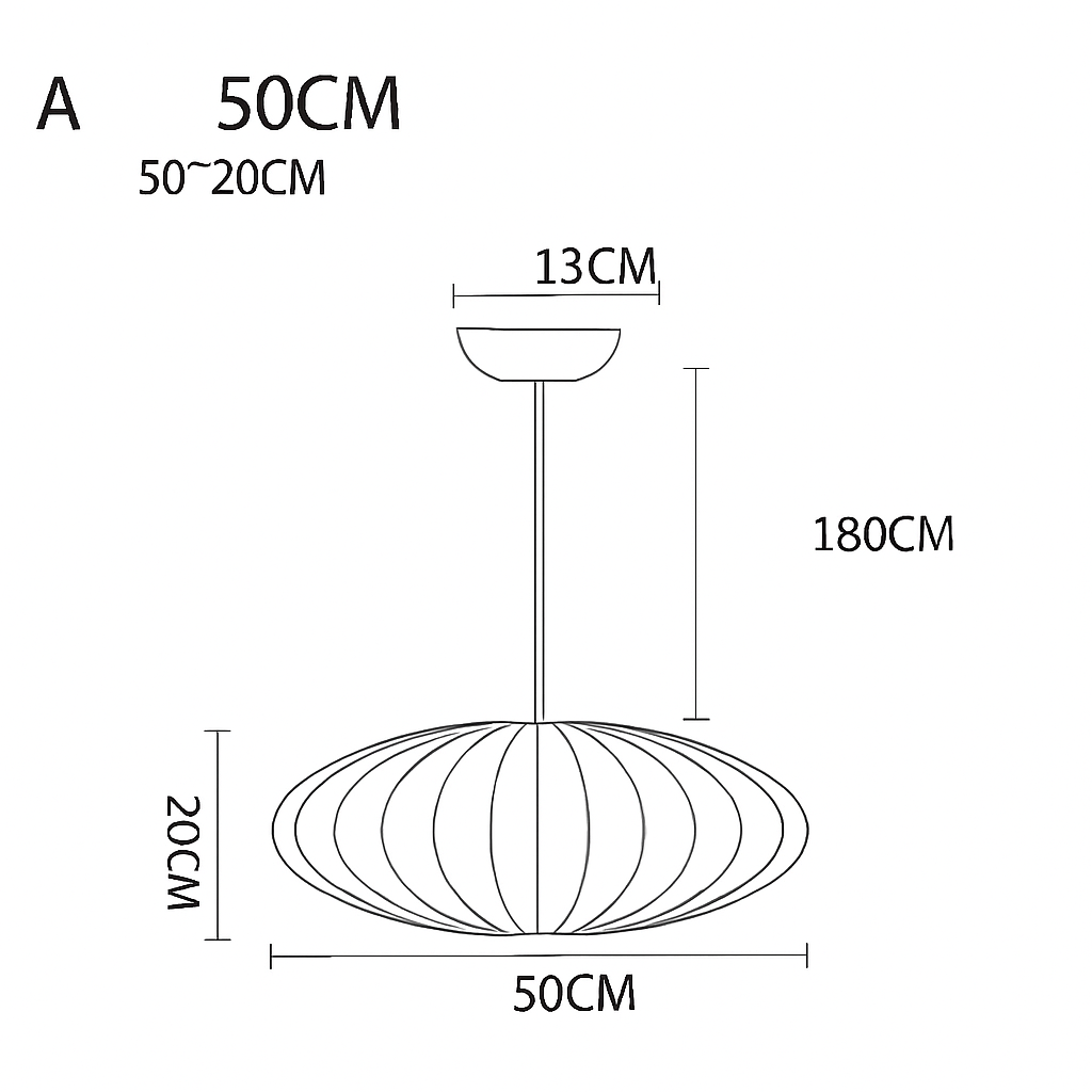 Suspension en tissu style japonais 31 à 40 W – Silk — vue de profil (2)