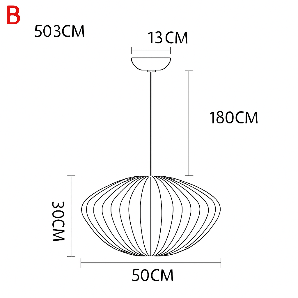 Suspension en tissu style japonais 31 à 40 W – Silk — vue de trois quarts (2)