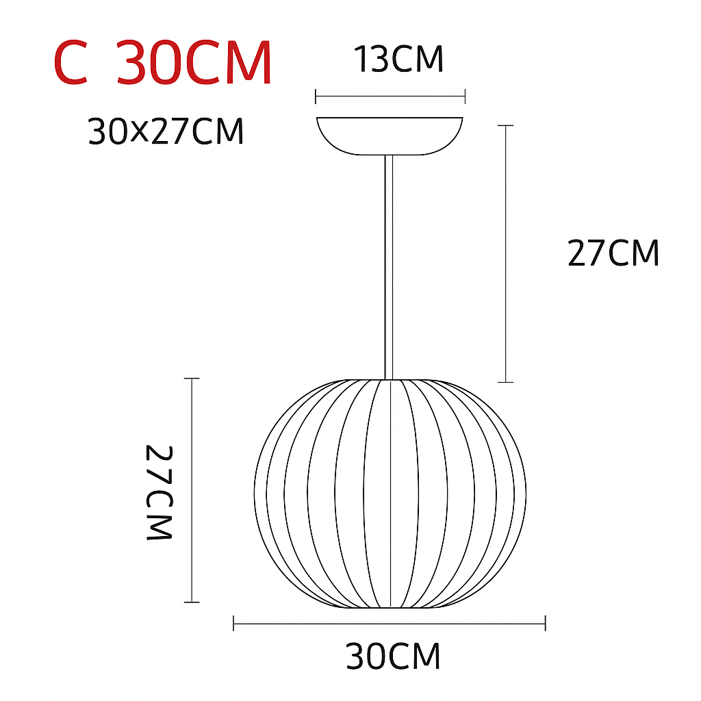Suspension en tissu style japonais 31 à 40 W – Silk — détail de la finition (2)