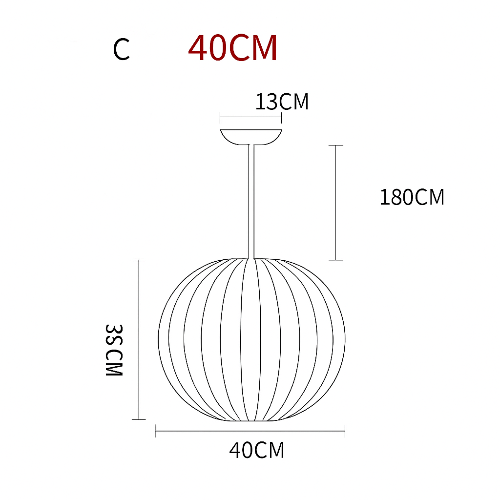 Suspension en tissu style japonais 31 à 40 W – Silk — dimensions et cotes (2)