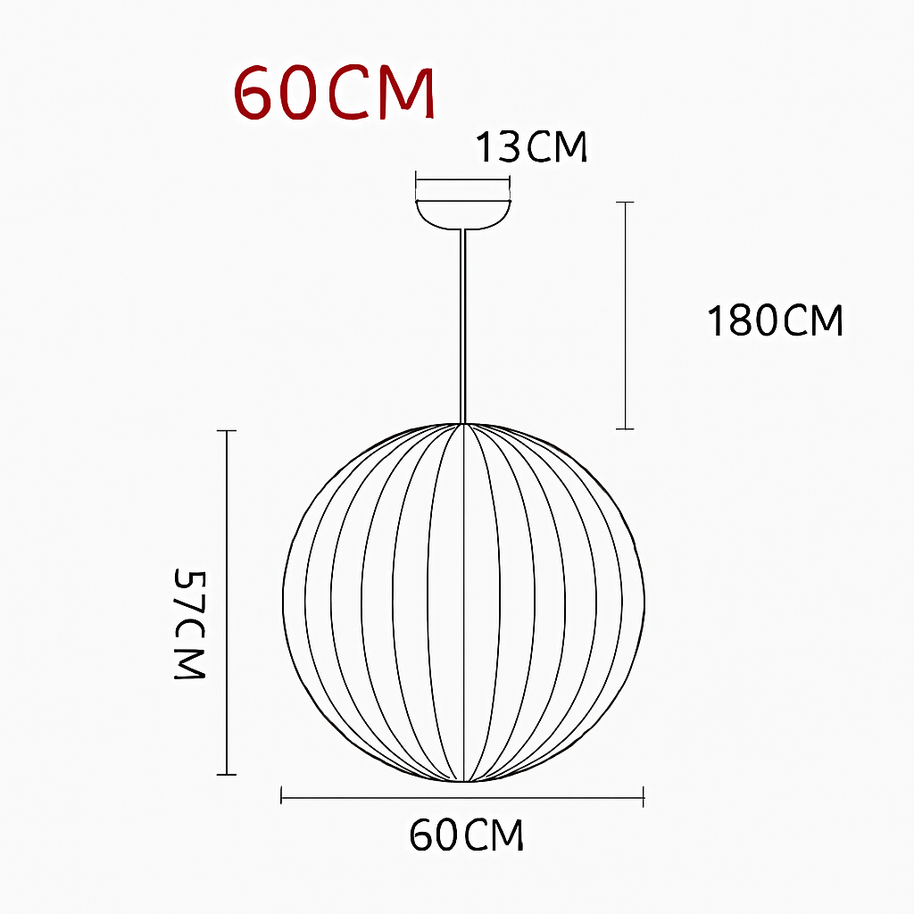 Suspension en tissu style japonais 31 à 40 W – Silk — vue de dessous (2)