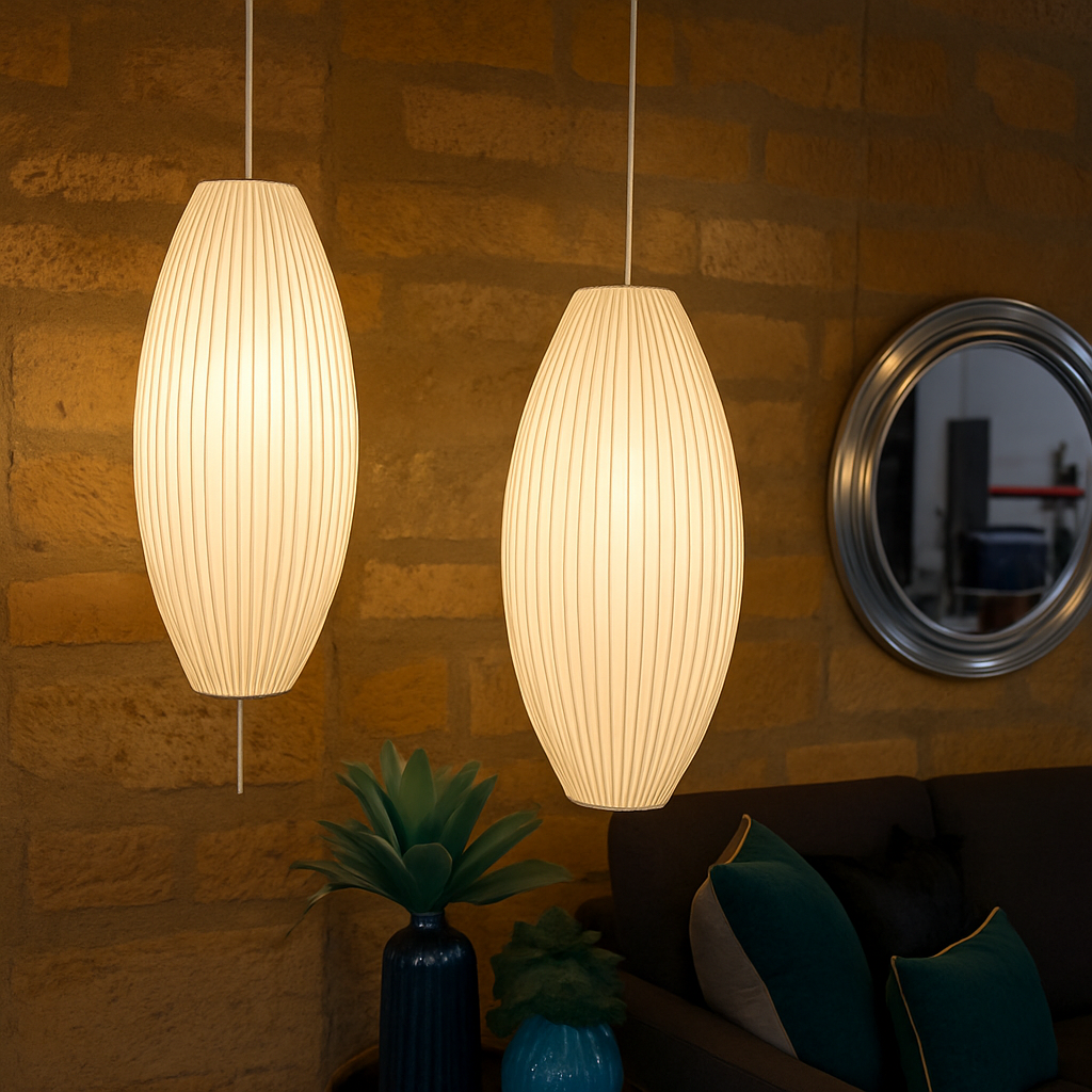 Suspension en tissu style japonais 31 à 40 W – Silk — vue de profil