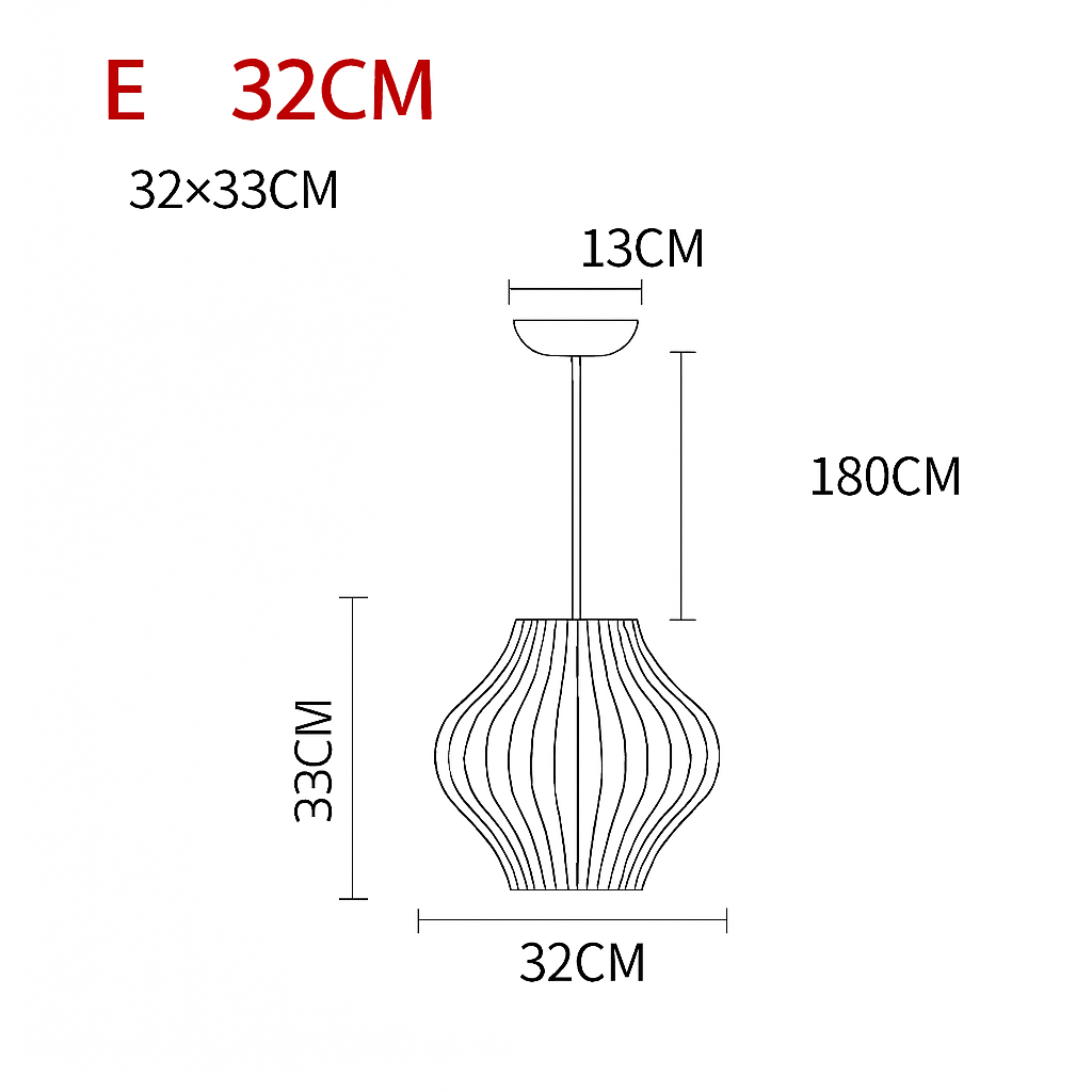 Suspension en tissu style japonais 31 à 40 W – Silk — vue de face (3)