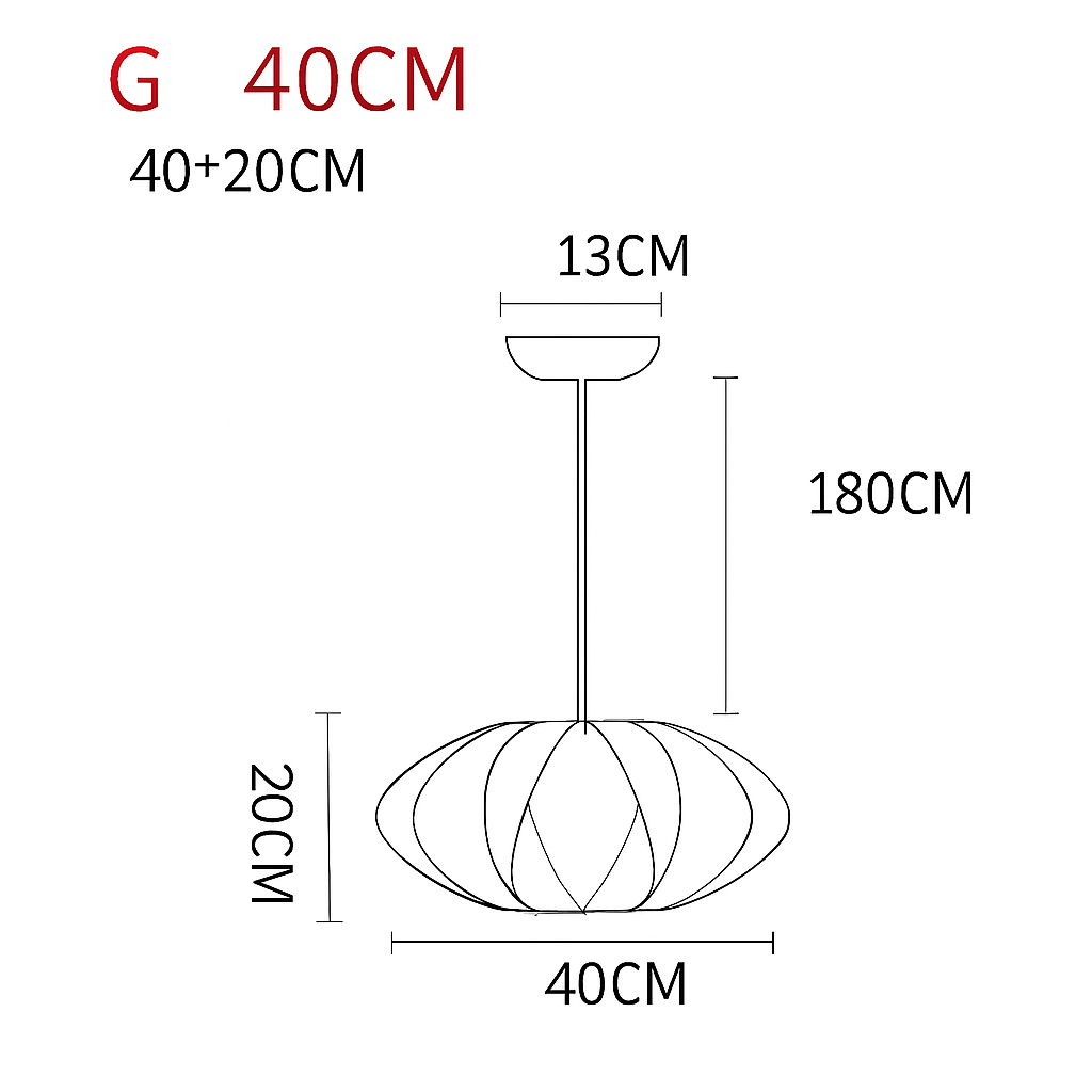 Suspension en tissu style japonais 31 à 40 W – Silk — détail de la finition (3)