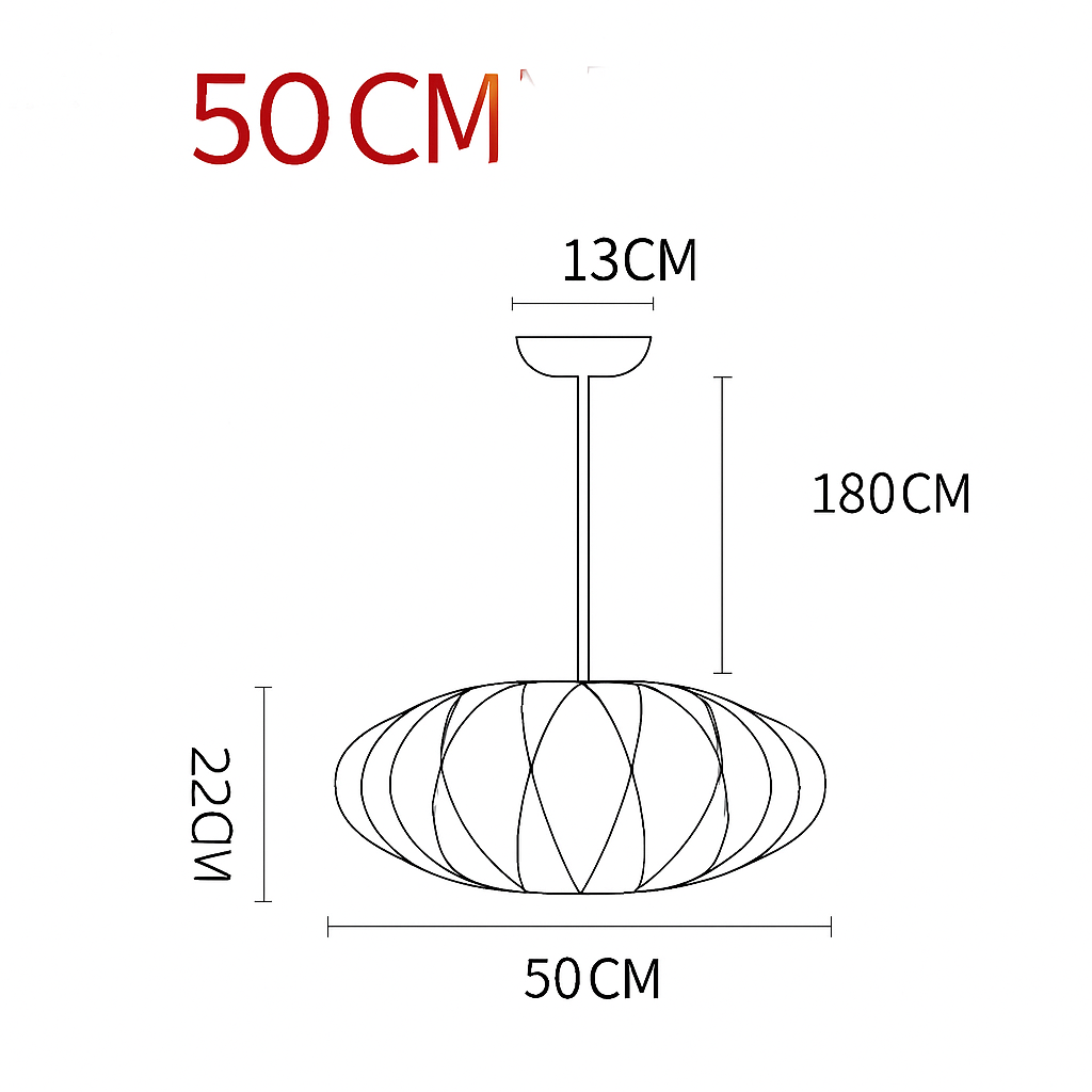Suspension en tissu style japonais 31 à 40 W – Silk — dimensions et cotes (3)