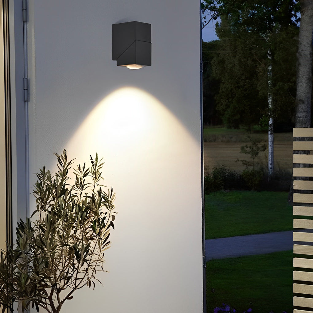 Applique murale extérieure LED orientable 180° aluminium IP65 — vue de trois quarts